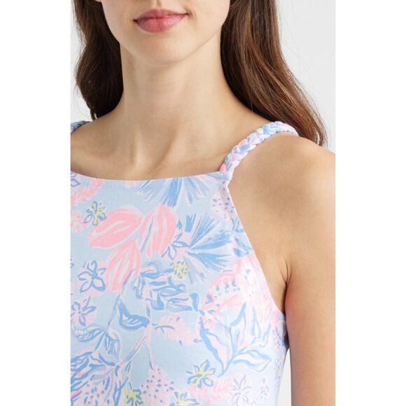 New Lilly Pulitzer Kyleigh Sleeveless Floral Print Mini Dress in Blue Size M - Picture 10 of 14